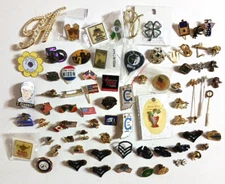 Vintage Antaya GI US marine corps eagle globe anchor, and other old metal pins