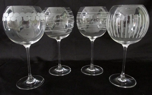 🍸 Mikasa Cheers Crystal Balloon Wine Goblets ✨ Signed, 9" Tall, 24 oz, Set of 4