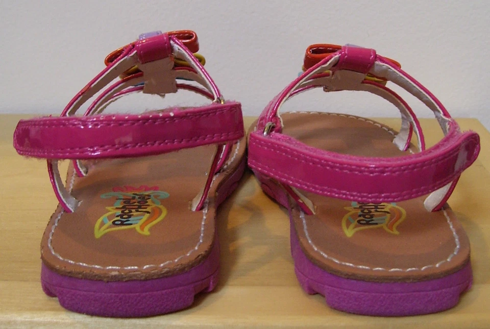 Niñas Rachel Jazlyn Rosa Naranja Amarillo Azul Arco Sandalias Zapatos Talla 7 Foto 3 de 3