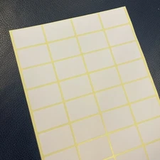 25x38mm White Blank Stickers Labels 15 Sheets Self Adhesive