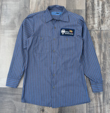 VTG 90s Mens Cintas Mechanic Service Stripe Shirt Uniform S USA Gas Exxon Work