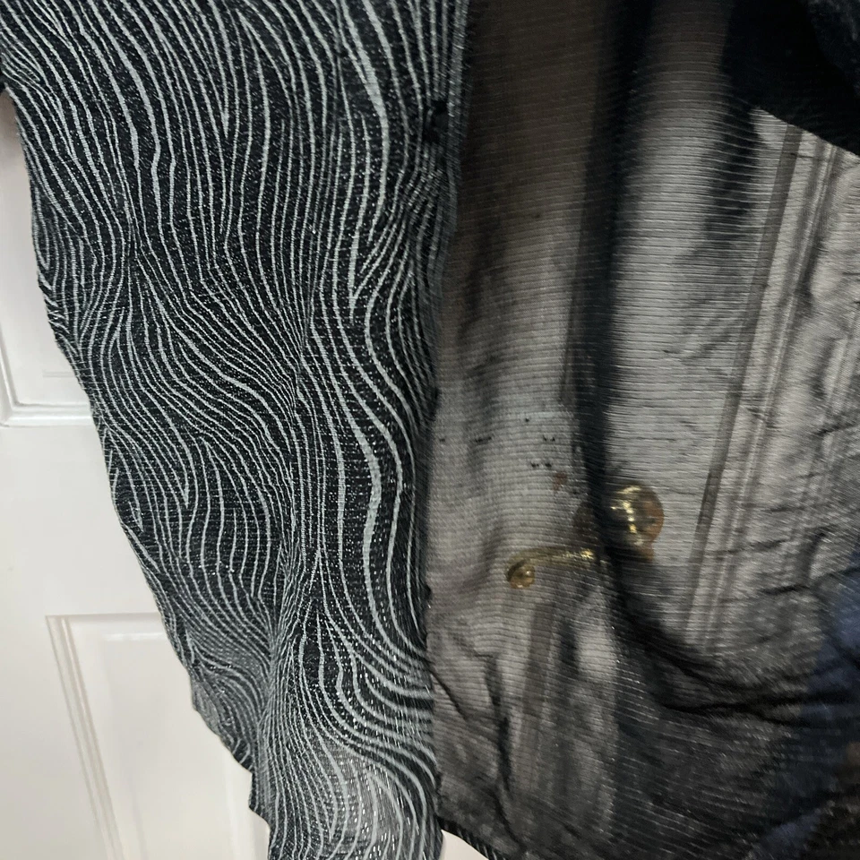 Vintage Smash Geometric Button Up Shirt Mens XL Black Metallic Retro 80s Rock - Image 4 of 4