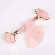Jade Roller and Gua Sha Set Anti Aging Rose Quartz Face Massager FREE SHIP US