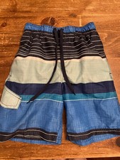 Kanu Surf Boys' Stripe Quick Dry UPF 50 Beach Swim Trunk, Blue, Size S 8