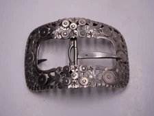 LARGE SOLID SILVER BELT BUCKLE ORIGIN NETHERLANDS DUTCH SILVER