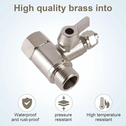 2 in 1 Wasseranschluss Kühlschrank Adapter T-stück mit Absperrhahn Absperrventil - Bild 12 von 18