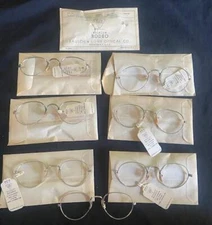 8 Vintage BAUSCH LOMB EYEGLASSES FRAMES Parts 19 21 mm Nicaloy Rodeo Silver LOT