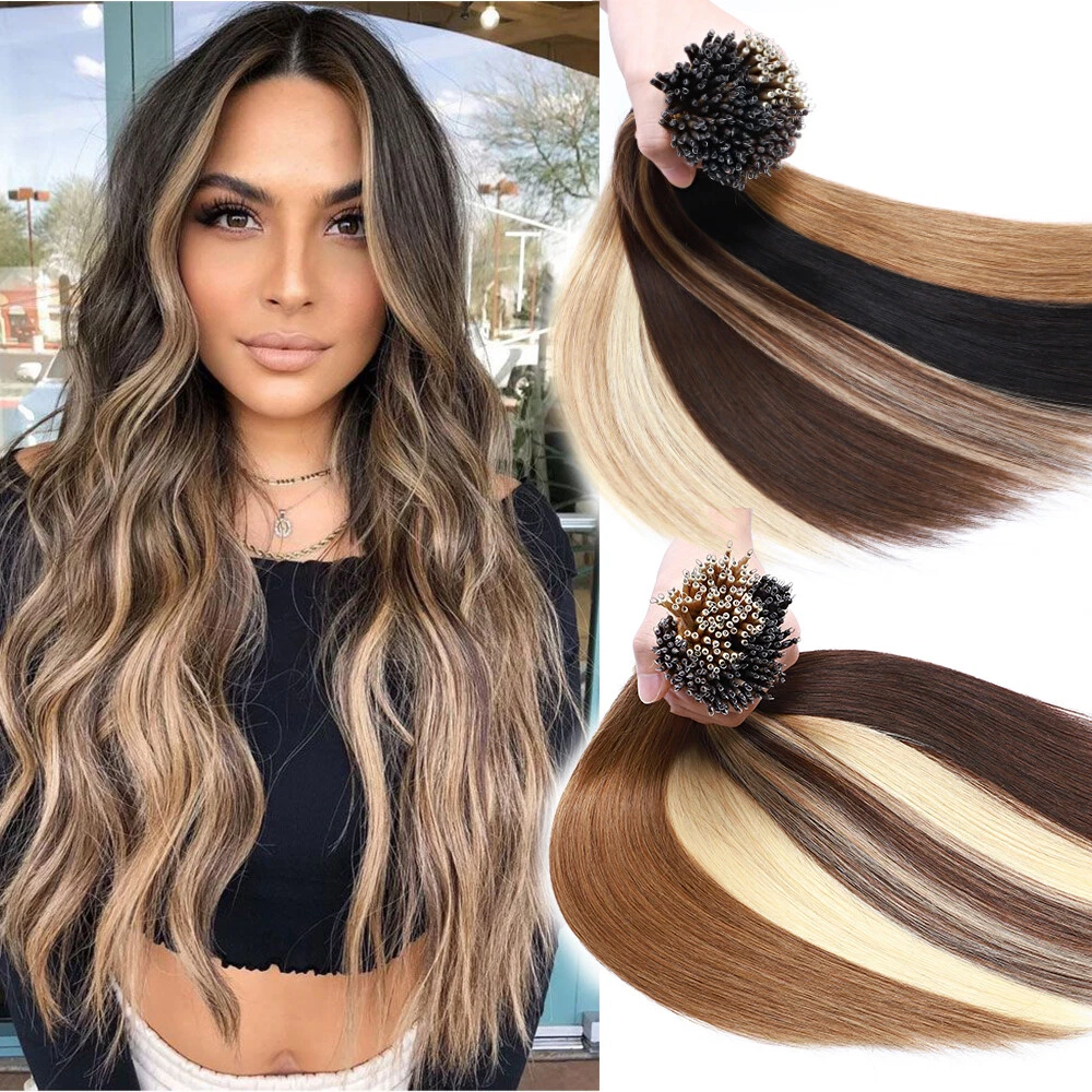 Nano Ring Tip Hair Extensions Real Remy Human Hair Micro Beads Weft 150S 150G US