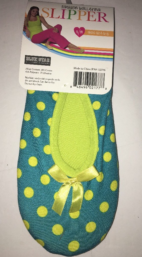 PANTOFOLA D’ORO Ciabatta casa ballerina moda Blue Star S M TG 6 8 blu con pois gialli