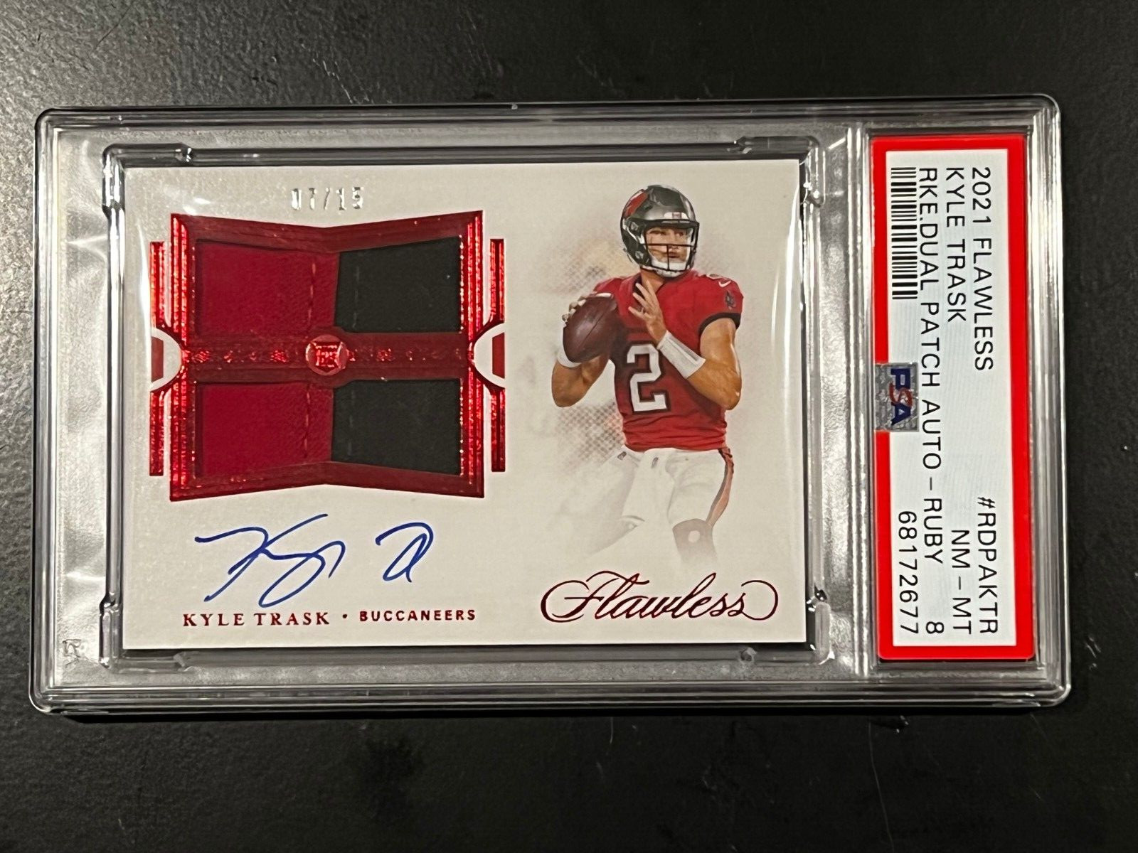 Kyle Trask Panini Flawless Rookie Dual Patch Autograph #RDPAKTR Ruby