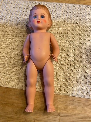 Alte Zelluloid-Puppe *Cellba 34 cm*Braune Zelluloid- Haare *blaue Augen*Vintage
