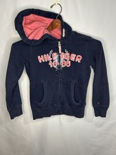 Tommy Hilfiger Girl Navy Blue Full Zip Up Hooded Sweatshirt Size 6-7