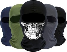 Balaclava Ski Mask, 5 Pack Neck Black skull navy Blue army Green dark Gray