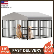 10x10x6FT Heavy Duty Large Dog Cage with Roof Dog Kennel Safety Locks Outdoor