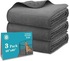 Washable Pee Pads for Dogs 65'' x 48'', 3 Packs Extra Large Reusable Dog Mat wit