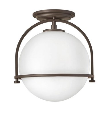 Hinkley Somerset 3403KZ Buckeye Bronze Etched Opal Semi-Flush Ceiling Light