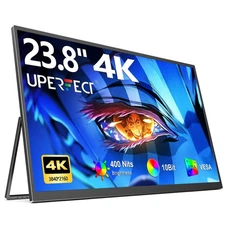 UPERFECT 23.8 Inch Portable Monitor 4K Screen HDMI USB C Monitor VESA 3840x2160
