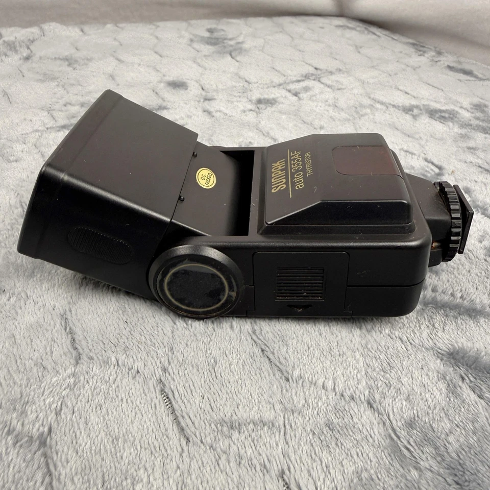 Camera Sunpak Auto 355AF Thyristor Flash Speedlight Hot Shoe Black NE - Image 4 of 4