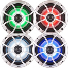 Wet Sounds Bundle 2 pair XS 65i Series Silver Grill 6.5" Speakers with RGB LED