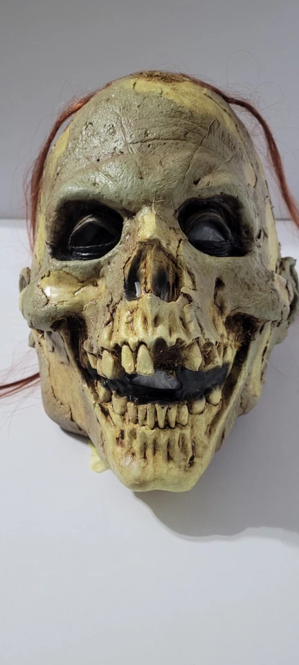 Calavera de la Muerte, Adulto, Velo de Hueso: Máscara Esquelética + Manos Zombie Ish, Juego de Choque Foto 4 de 4