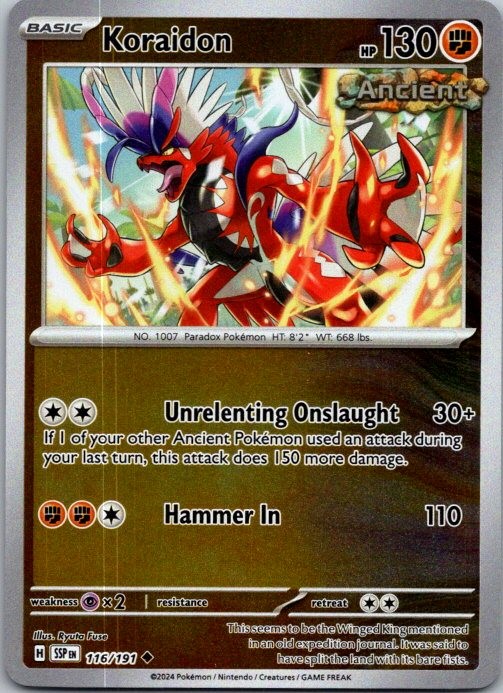 Koraidon Uncommon SV08: Surging Sparks 116/191 NM Reverse