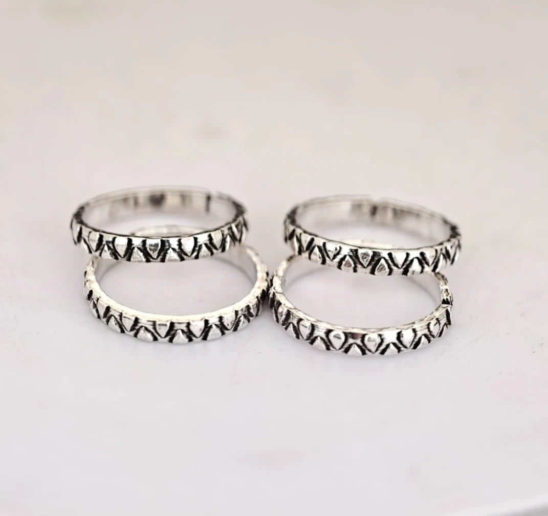 925 Sterling Silber Ranken Schnörkel Zehenring verstellbar Boho Floral Fußsch...