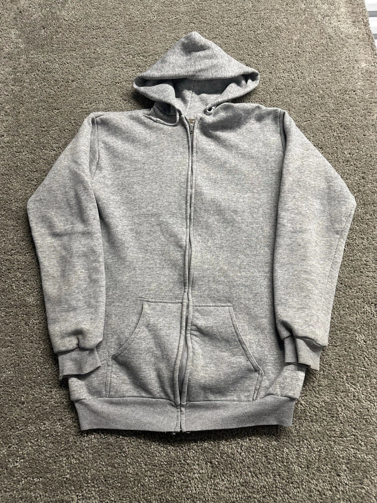 Vintage 70s TULTEX thermal lined zip hoodie sweatshirt XLARGE tag usa made blank