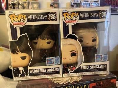Funko Pop 1585 Wednesday Addams & 1586 Enid Sinclair NYCC 2024 shared sticker  