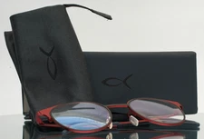 BLACKFIN BF840 Charleston 639 Black Red Womens Round Eyeglasses 45-19-135 B:41