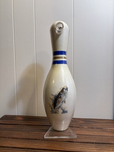 VTG Bowling Pin Cribbage Board Jumping Fish Lucite Stand Cribbage Bowl Boards