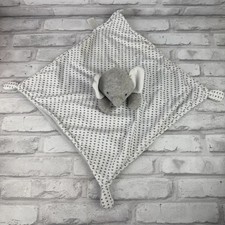 Carter  s Just One You Gray Elephant 14  Lovey Security Blanket Triangles White