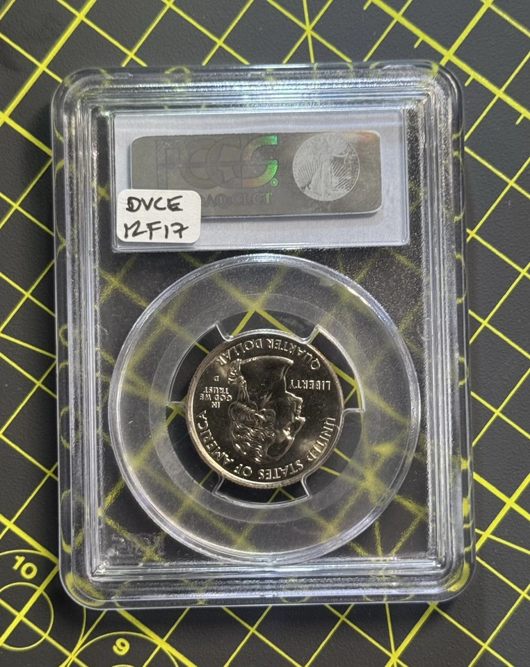 2004-D Wisconsin State Quarter 25c PCGS MS65, Extra Leaf Low Variety  - Image 3 of 3