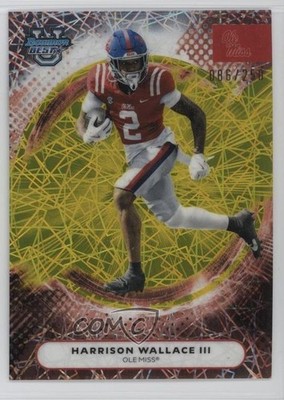 2025 Bowman U Yellow Lazer Refractor 86/250 Harrison Wallace III #90 9cf
