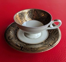 1949-1956 Schirnding Bavaria Sammeltasse Mokka Mocca Gold Schwarz Espresso Tasse