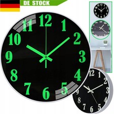 Wanduhr Bürouhr Leuchtend Ohne Tickgeräusche lautlos 30cm groß Vintage Schwarz