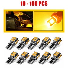 Canbus 168 10-100x T10 LED Frontal 194 Lateral Marcador Bombilla Luz Amarilla Ámbar AUXITO