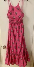 Rhode Salena Maxi Cotton Pink Marigold Halter Dress Small S GUC