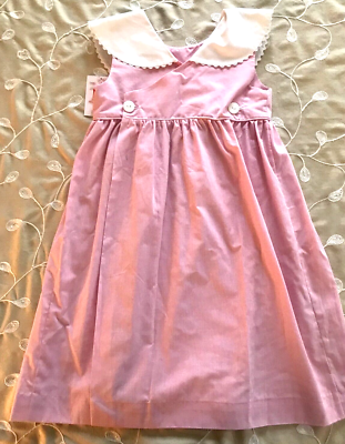 MOM & ME Pink/White Micro-Gingham Dress NWT Girls 4 | eBay