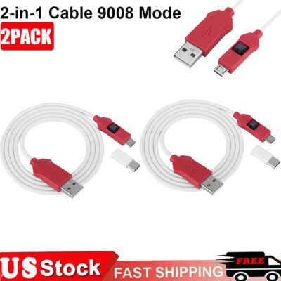 2Pcs EDL 2-in-1 Cable 9008 Mode Deep Flash Mode USB C Micro Unlock Flash BEA