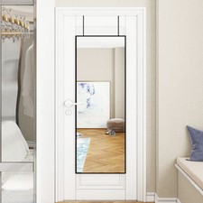 Black Metal Frame Long Wall Mirror Over Door Hanging Mirror Full Length Mirror