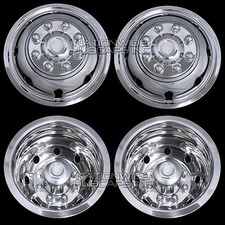 4 Fits Dodge 16 Dual Wheel Simulators Dually 8 Lug Rim Skins Liners Hub Covers