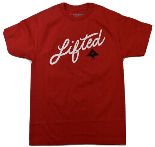 Lifted Research Group LRG Mens Angled Script Red Shirt NWT S