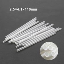 Plastic Hollow Tubes 2.5�4.1�110mm White PP PlasticTube Rigid Pipe Tubing Model