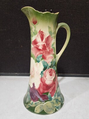 Ensemble de toilette ancien K&G Luneville - Modèle Les Roses - Broc