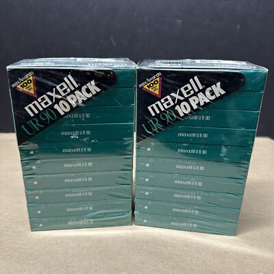 2- Maxell UR-90 Blank Audio Cassette Tapes Normal Bias New Sealed Japan 10 Pack