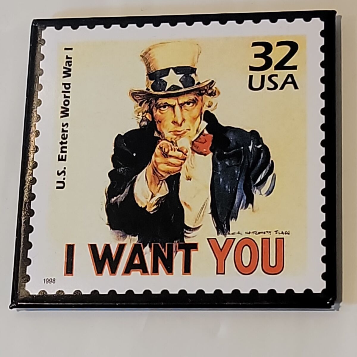 切手。アメリカ32セント切手。 US Postal 32 cent Stamp Uncle Sam I WANT YOU - US enters WW1