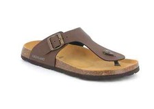 Grunland Mens Bobo Flip Flops Sandals Leather Slippers Anatomical Slippers