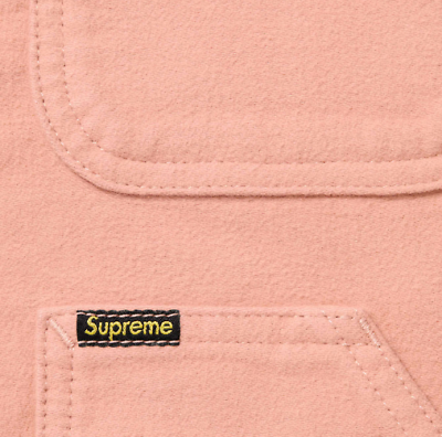 Supreme Kindermann Moleskin Work Jacket Dusty Pink FW23 Size Small