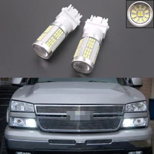 2pcs Bright 6000K White 3157 3457 4157 102SMD LED DRL Daytime Running Light Bulb