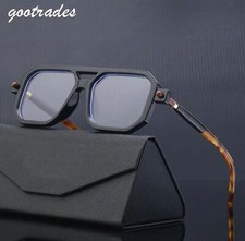 Retro Fashion Square Frame Sunglasses For Men Women Blue Light Blocking Shades
